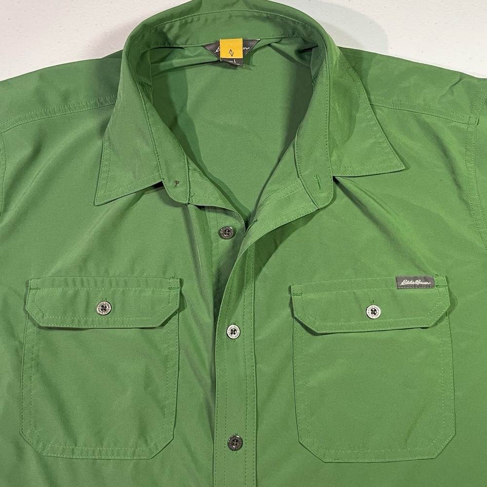 Eddie‎ Bauer Men's Travex Button Up Short Sleeve Sz Large Hiking Fishing Camping